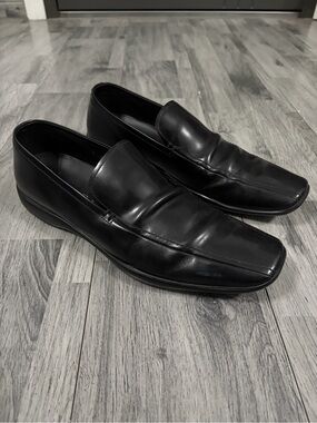 Prada Black Leather Slip-On Loafers